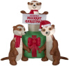 Meertkats with Gift Holiday Inflatable
